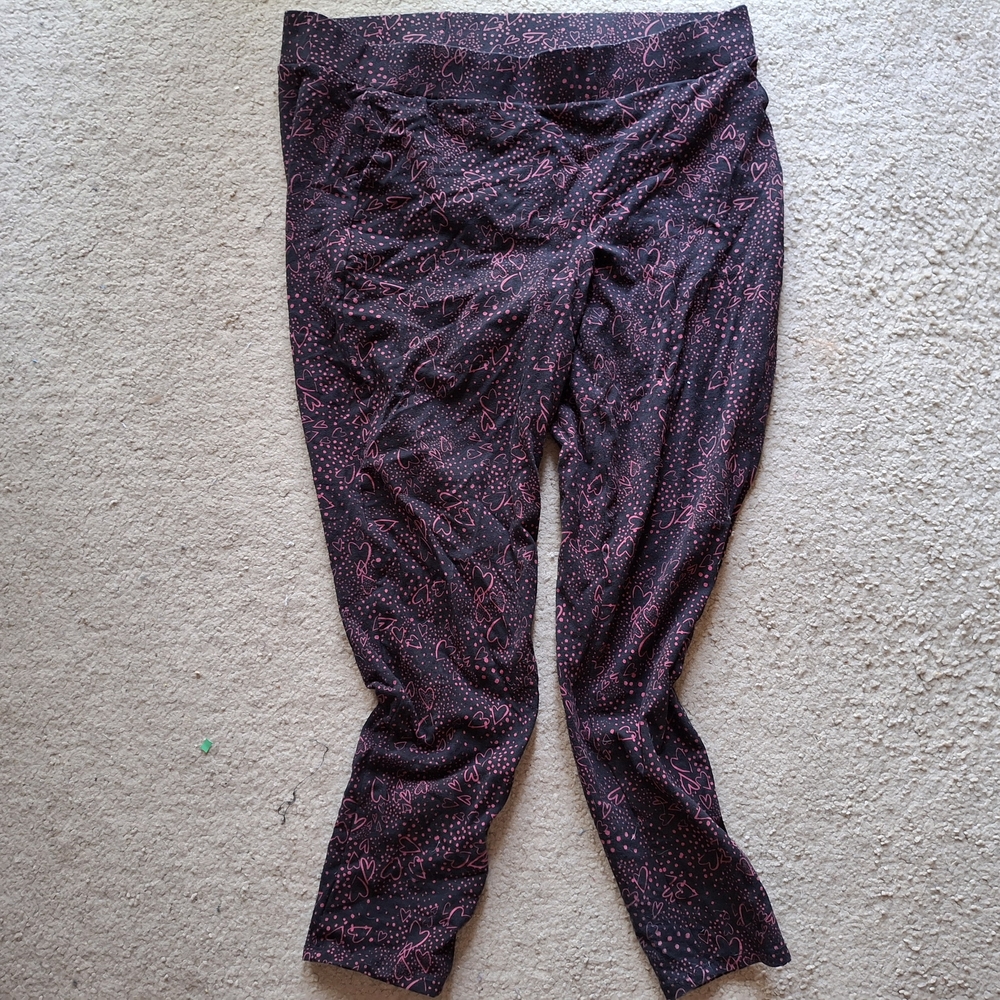 Torrid Black and Pink Patterned Pants